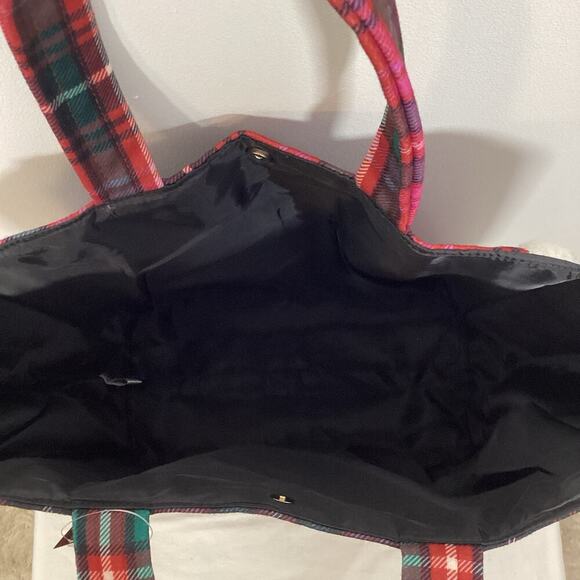 Victoria Secret Tote Bag Red Plaid Large Quilted NWT Shoulder Bag Purse - Picture 3 of 6